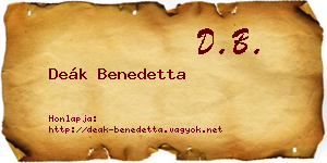 Deák Benedetta névjegykártya